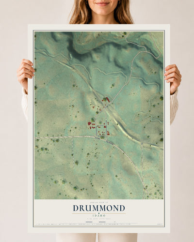 Map of Drummond, Idaho, 24 x 36 inch unframed archival matte print