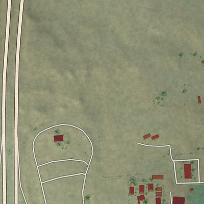 Second close-up of the map of Dubois, Idaho print showing more streets and buildings