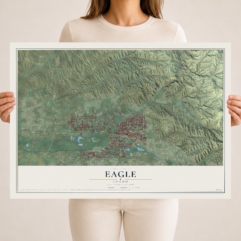 Map of Eagle, Idaho, 18 x 24 inch unframed archival matte print