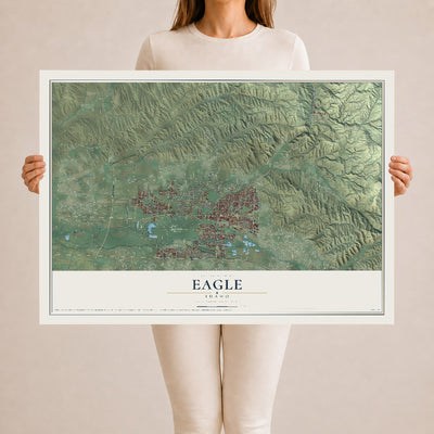 Map of Eagle, Idaho, 24 x 36 inch unframed archival matte print