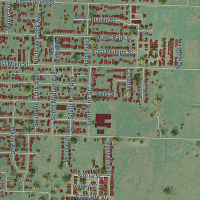 Second close-up of the map of Emmett, Idaho print showing more streets and buildings