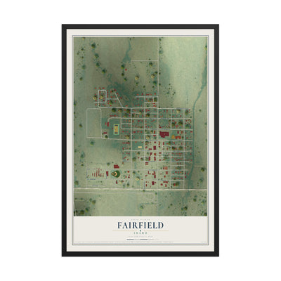 Map of Fairfield, Idaho, 12 x 18 inch print in a black wood frame