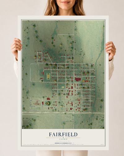 Map of Fairfield, Idaho, 24 x 36 inch unframed archival matte print