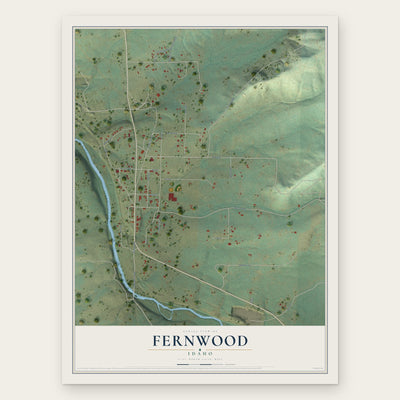 Fernwood, Idaho map print, the full design