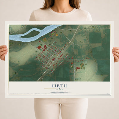 Map of Firth, Idaho, 18 x 24 inch unframed archival matte print