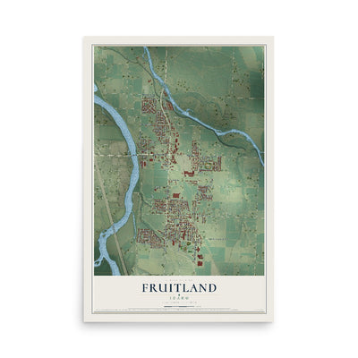 Map of Fruitland, Idaho, 12 x 18 inch unframed archival matte print