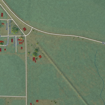 Close-up of the map of Gannett, Idaho print showing street and building detail