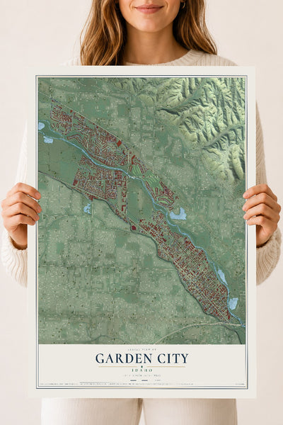 Map of Garden City, Idaho, 18 x 24 inch unframed archival matte print
