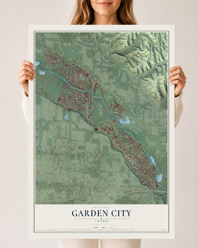Map of Garden City, Idaho, 24 x 36 inch unframed archival matte print