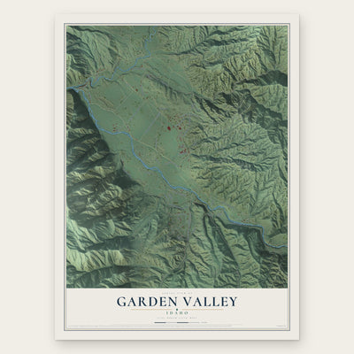Garden Valley, Idaho map print, the full design