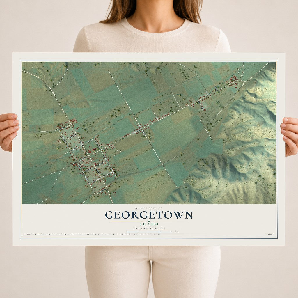Map of Georgetown, Idaho, 18 x 24 inch unframed archival matte print