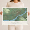 Map of Glenns Ferry, Idaho, 12 x 18 inch unframed archival matte print
