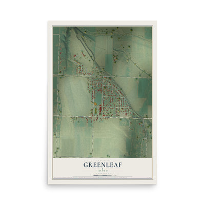 Map of Greenleaf, Idaho, 12 x 18 inch unframed archival matte print