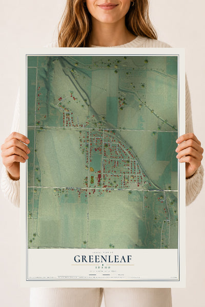 Map of Greenleaf, Idaho, 18 x 24 inch unframed archival matte print