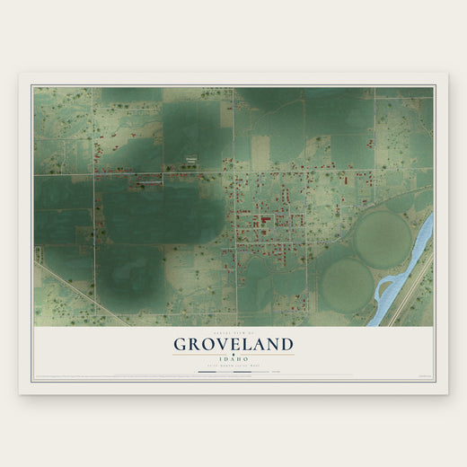 Groveland, Idaho map print, the full design