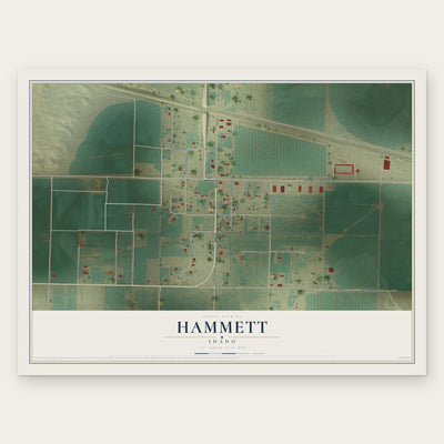 Hammett, Idaho map print, the full design