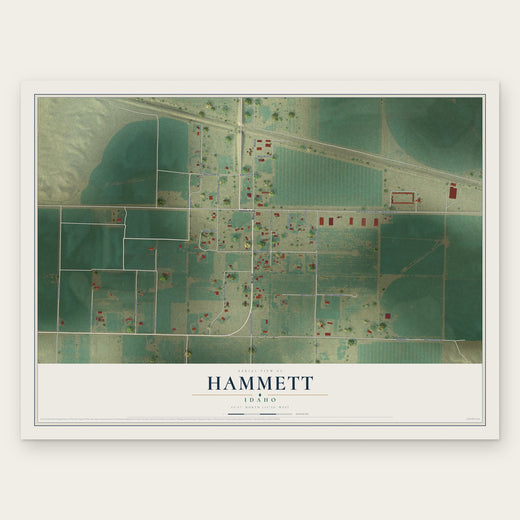 Hammett, Idaho map print, the full design