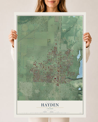 Map of Hayden, Idaho, 24 x 36 inch unframed archival matte print