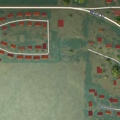 Second close-up of the map of Hazelton, Idaho print showing more streets and buildings