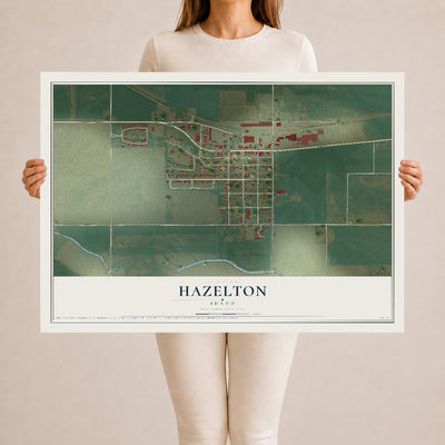 Map of Hazelton, Idaho, 24 x 36 inch unframed archival matte print