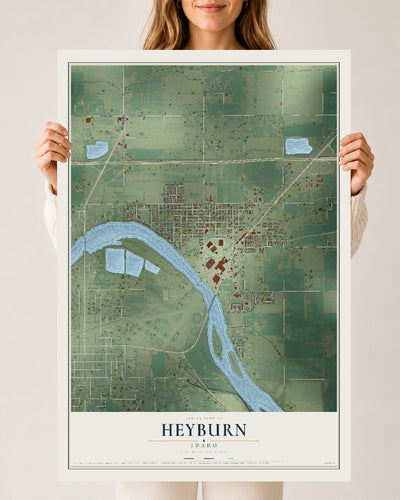 Map of Heyburn, Idaho, 24 x 36 inch unframed archival matte print
