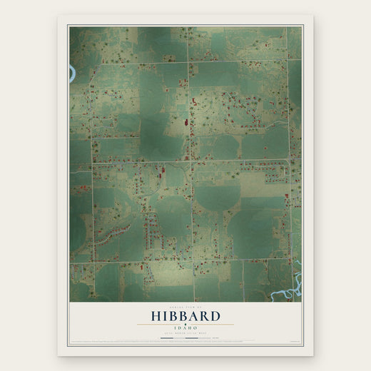 Hibbard, Idaho map print, the full design