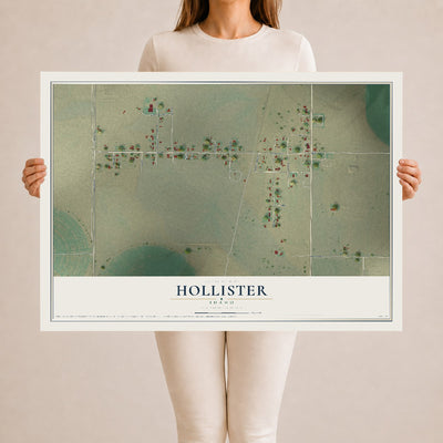 Map of Hollister, Idaho, 24 x 36 inch unframed archival matte print