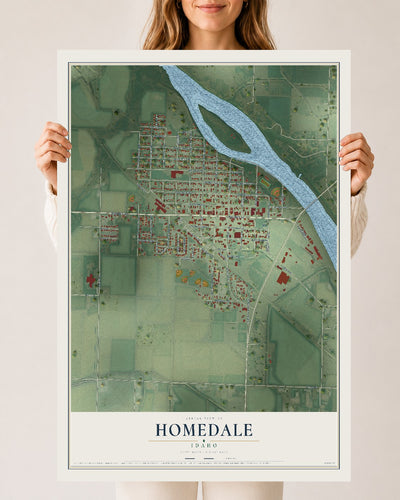 Map of Homedale, Idaho, 24 x 36 inch unframed archival matte print