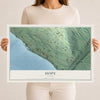 Map of Hope, Idaho, 12 x 18 inch unframed archival matte print