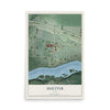 Map of Huetter, Idaho, 12 x 18 inch unframed archival matte print