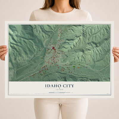 Map of Idaho City, Idaho, 18 x 24 inch unframed archival matte print