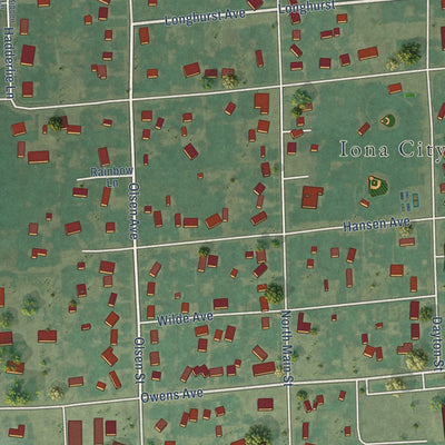 Second close-up of the map of Iona, Idaho print showing more streets and buildings