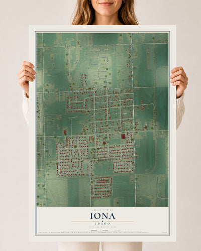 Map of Iona, Idaho, 24 x 36 inch unframed archival matte print