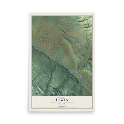 Map of Irwin, Idaho, 12 x 18 inch unframed archival matte print