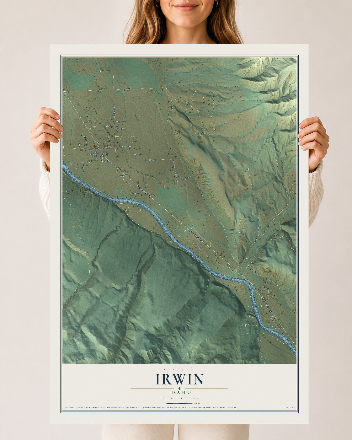 Map of Irwin, Idaho, 24 x 36 inch unframed archival matte print