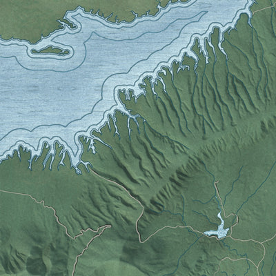 Second close-up of the map of Island Park, Idaho print showing more streets and buildings