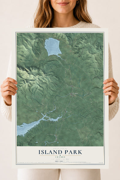Map of Island Park, Idaho, 18 x 24 inch unframed archival matte print