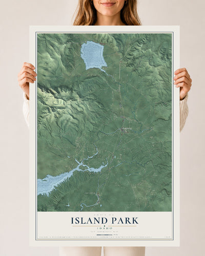 Map of Island Park, Idaho, 24 x 36 inch unframed archival matte print