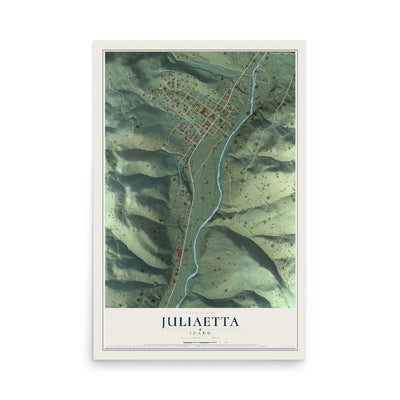 Map of Juliaetta, Idaho, 12 x 18 inch unframed archival matte print
