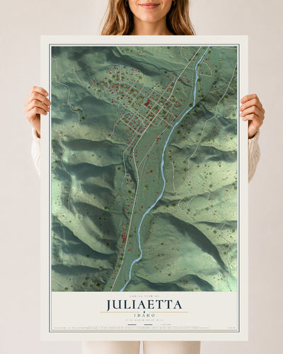 Map of Juliaetta, Idaho, 24 x 36 inch unframed archival matte print
