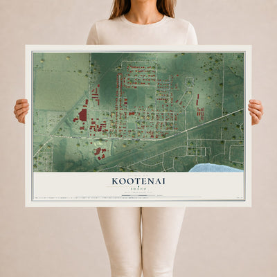 Map of Kootenai, Idaho, 24 x 36 inch unframed archival matte print