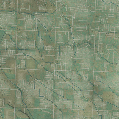 Second close-up of the map of Kuna, Idaho print showing more streets and buildings