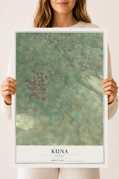 Map of Kuna, Idaho, 18 x 24 inch unframed archival matte print