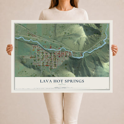 Map of Lava Hot Springs, Idaho, 24 x 36 inch unframed archival matte print