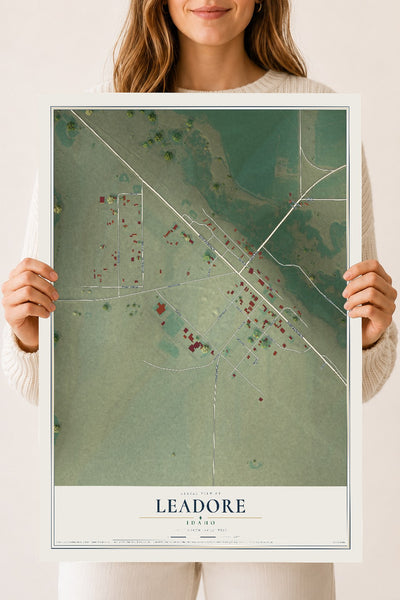 Map of Leadore, Idaho, 18 x 24 inch unframed archival matte print