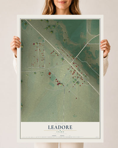 Map of Leadore, Idaho, 24 x 36 inch unframed archival matte print