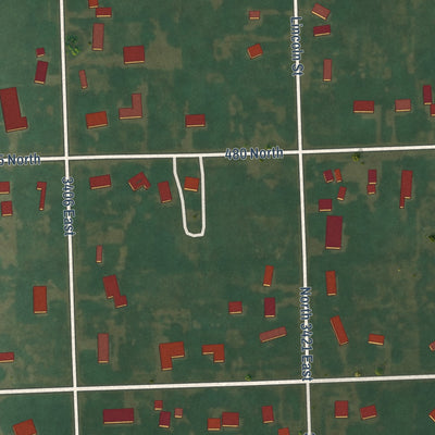 Second close-up of the map of Lewisville, Idaho print showing more streets and buildings