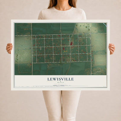 Map of Lewisville, Idaho, 24 x 36 inch unframed archival matte print