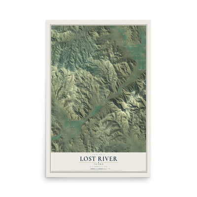 Map of Lost River, Idaho, 12 x 18 inch unframed archival matte print