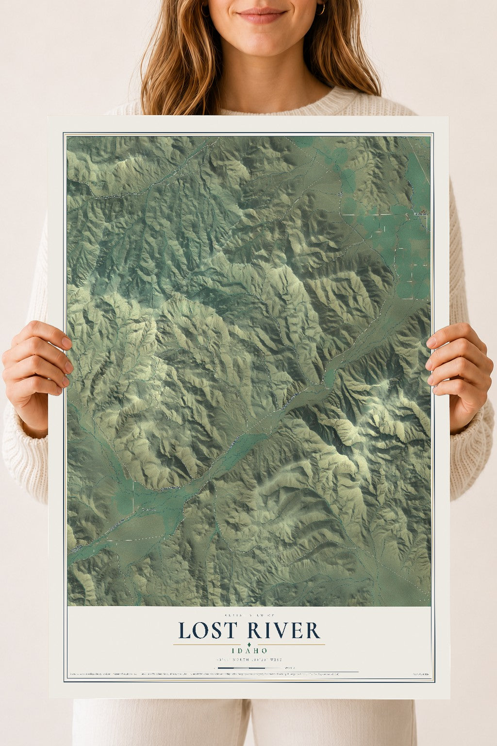 Map of Lost River, Idaho, 18 x 24 inch unframed archival matte print